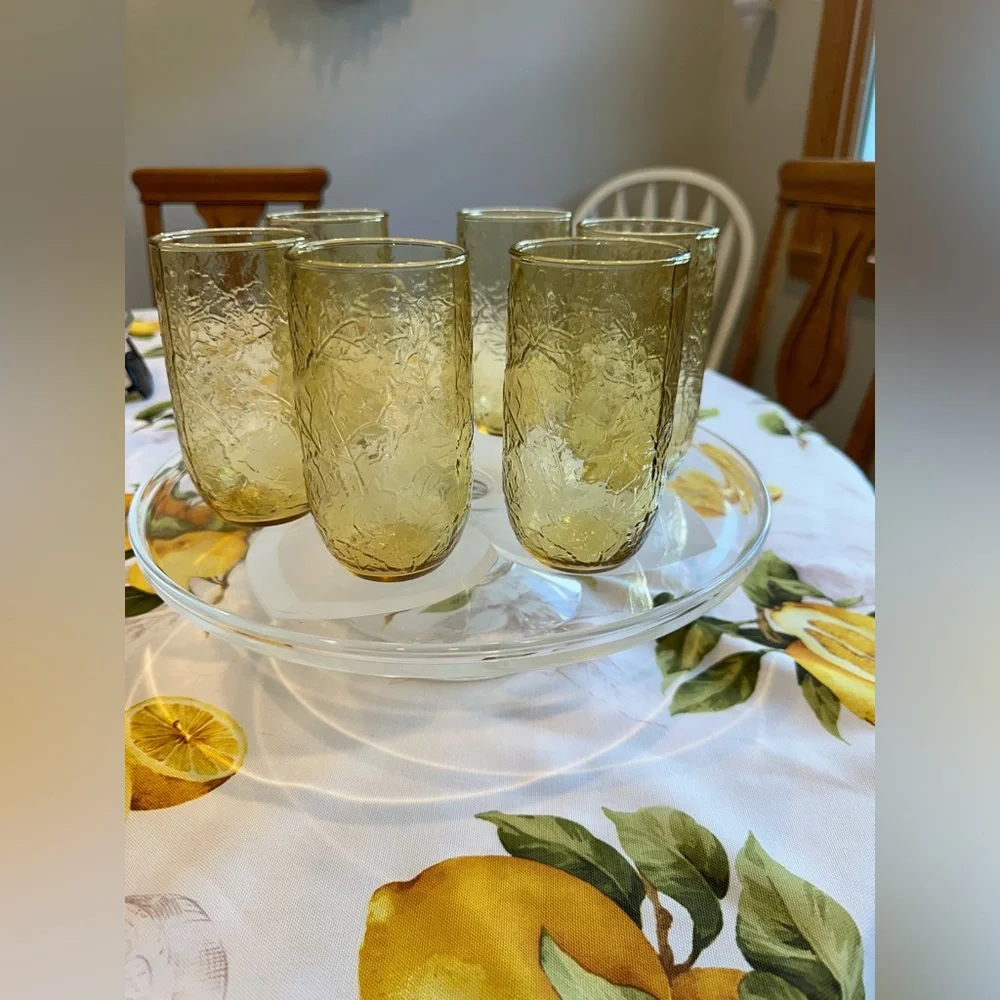Vintage Anchor Hocking set of 6 Textured drinking glasses in excellent condition